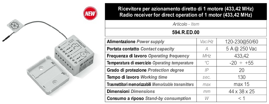 Centralina Con Telecomando Per Tapparelle E Serrande - Kit Universale RF Con Raggio 100m - Foto 6