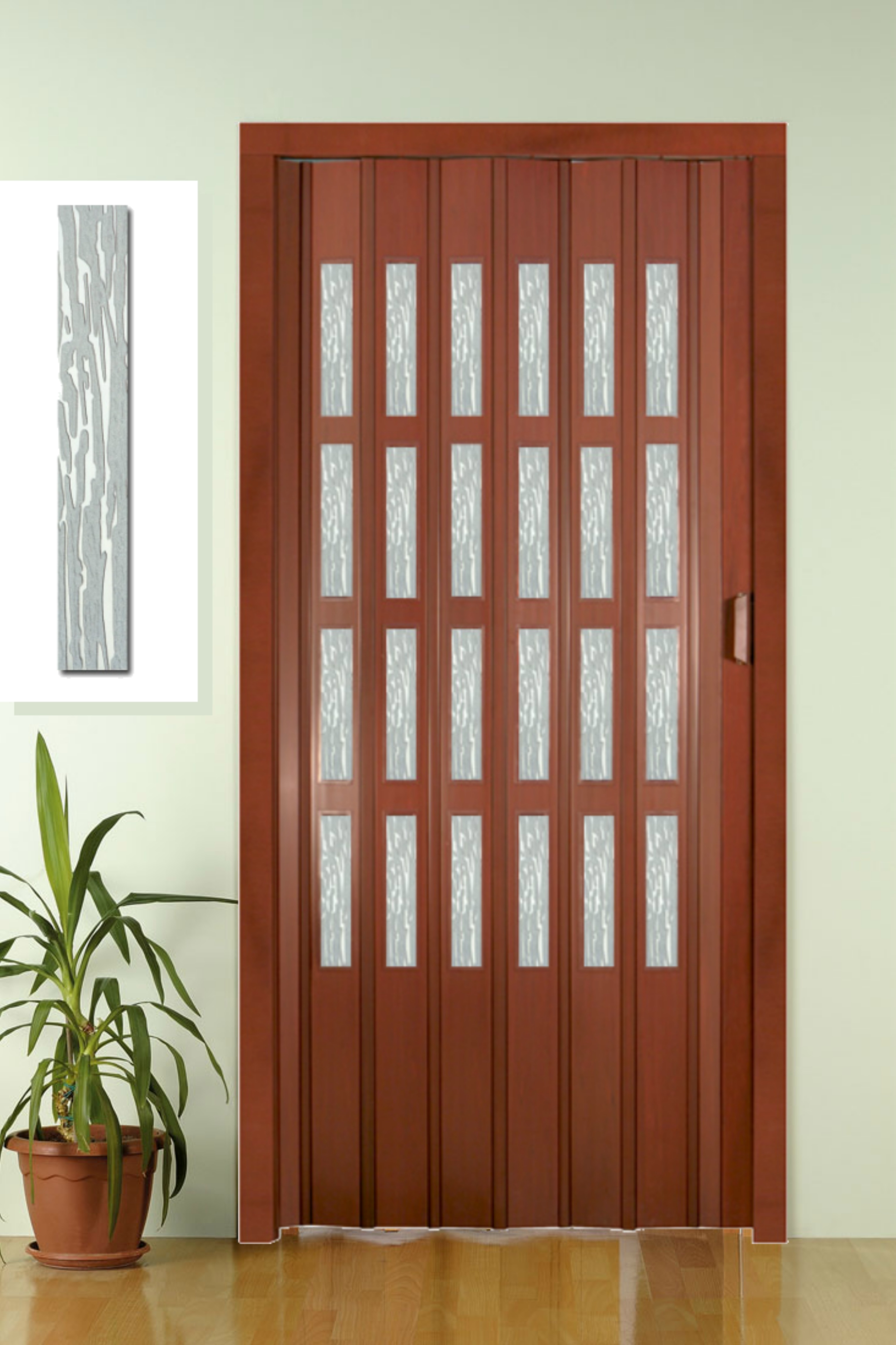 Porta a soffietto in pvc completa di vetrini niagara 9 colori ...